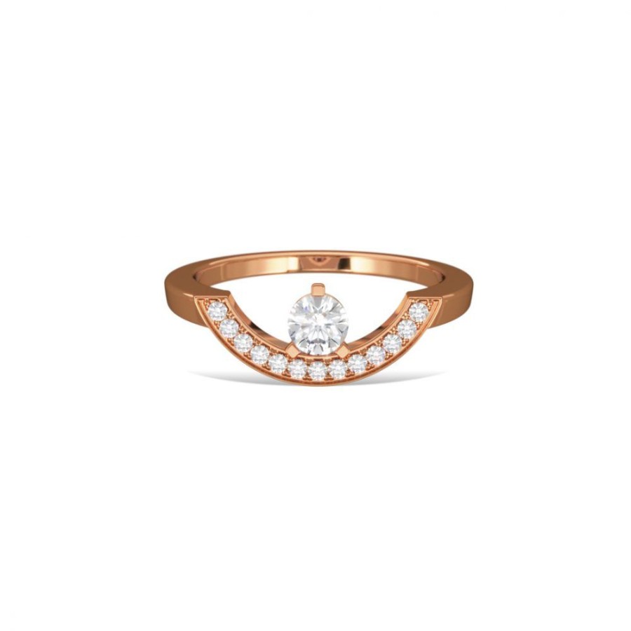 Rings Loyal.e Paris | Ring Intrepide Grand Arc 0.25Ct Pavee - 18K Loyal.E Paris