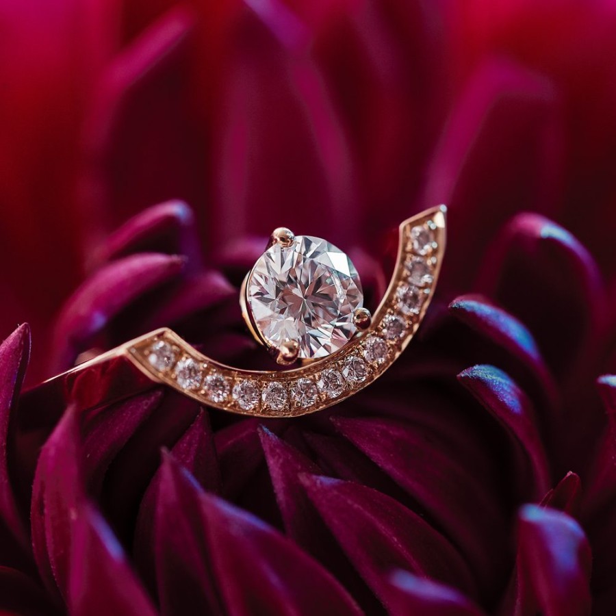 Rings Loyal.e Paris | Ring Intrepide Grand Arc 0.25Ct Pavee - 18K Loyal.E Paris