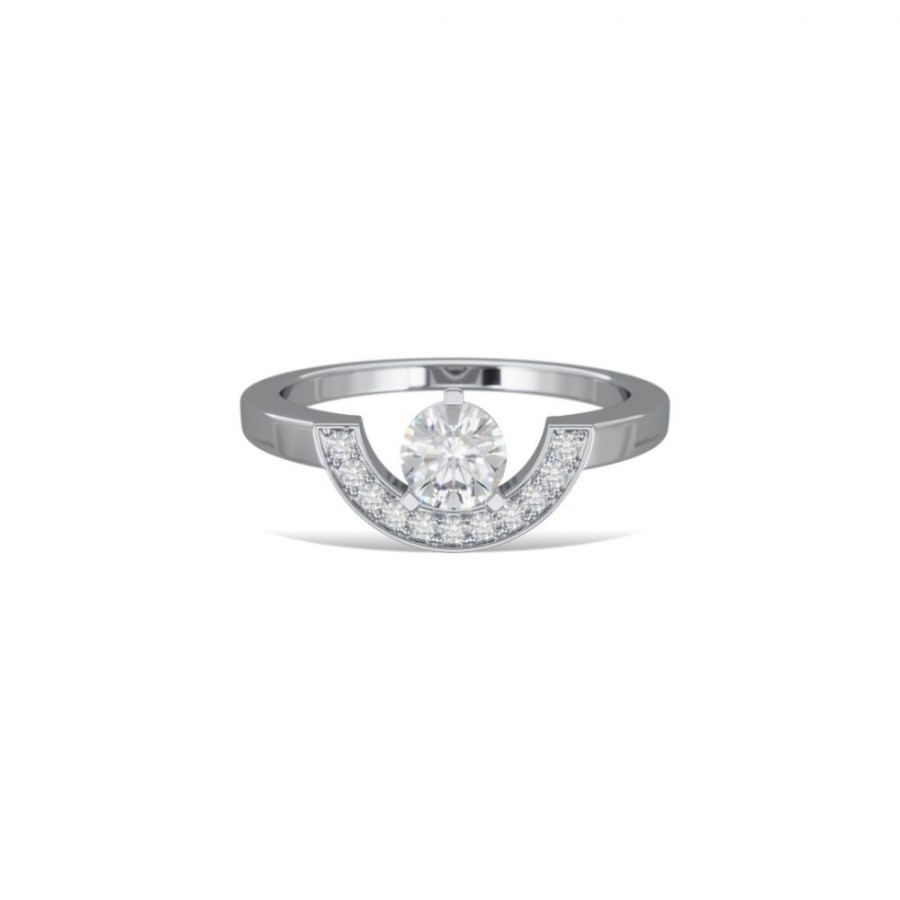 Rings Loyal.e Paris | Ring Intrepide Petit Arc 0.5Ct Pavee - 18K Loyal.E Paris