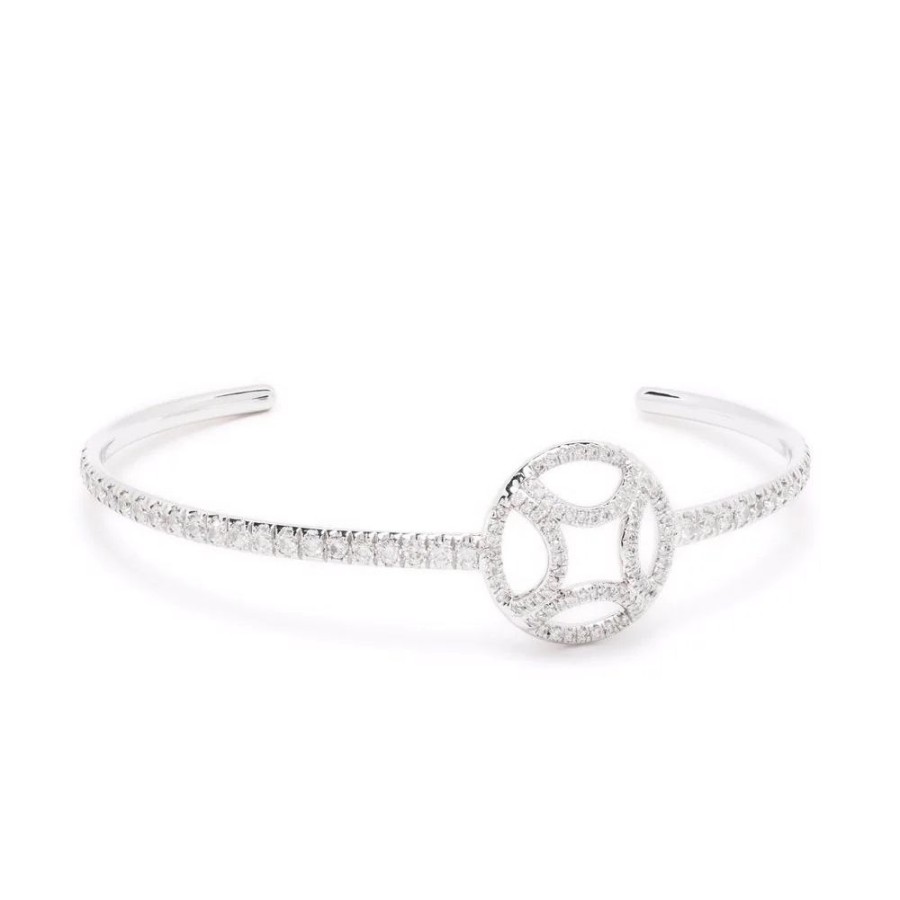 Bracelets Loyal.e Paris | Bangle Bracelet Perpetuel.Le Pave - 18K White Gold - Loyal.E Paris