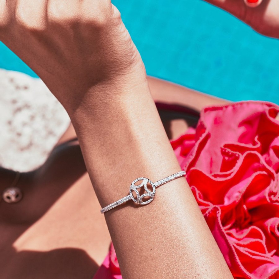 Bracelets Loyal.e Paris | Bangle Bracelet Perpetuel.Le Pave - 18K White Gold - Loyal.E Paris