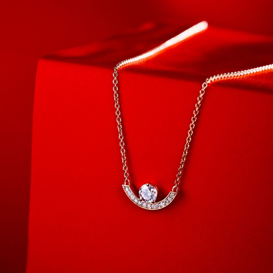 Necklaces Loyal.e Paris | Necklace Intrepide Grand Arc Pave - 18K Loyal.E Paris