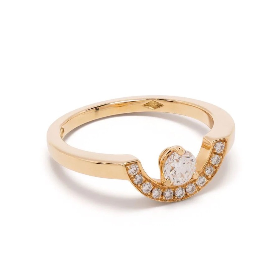 Rings Loyal.e Paris | Ring Intrepide Petit Arc 0.25Ct Pavee - 18K Loyal.E Paris