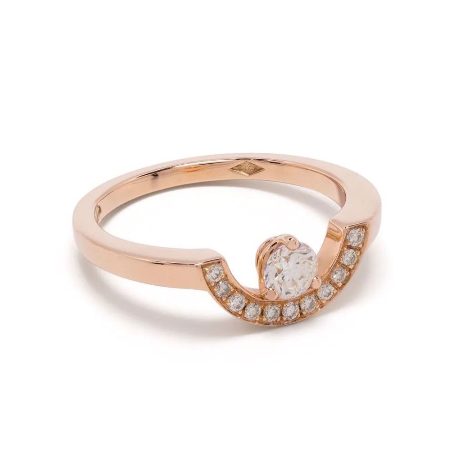 Rings Loyal.e Paris | Ring Intrepide Petit Arc 0.25Ct Pavee - 18K Loyal.E Paris