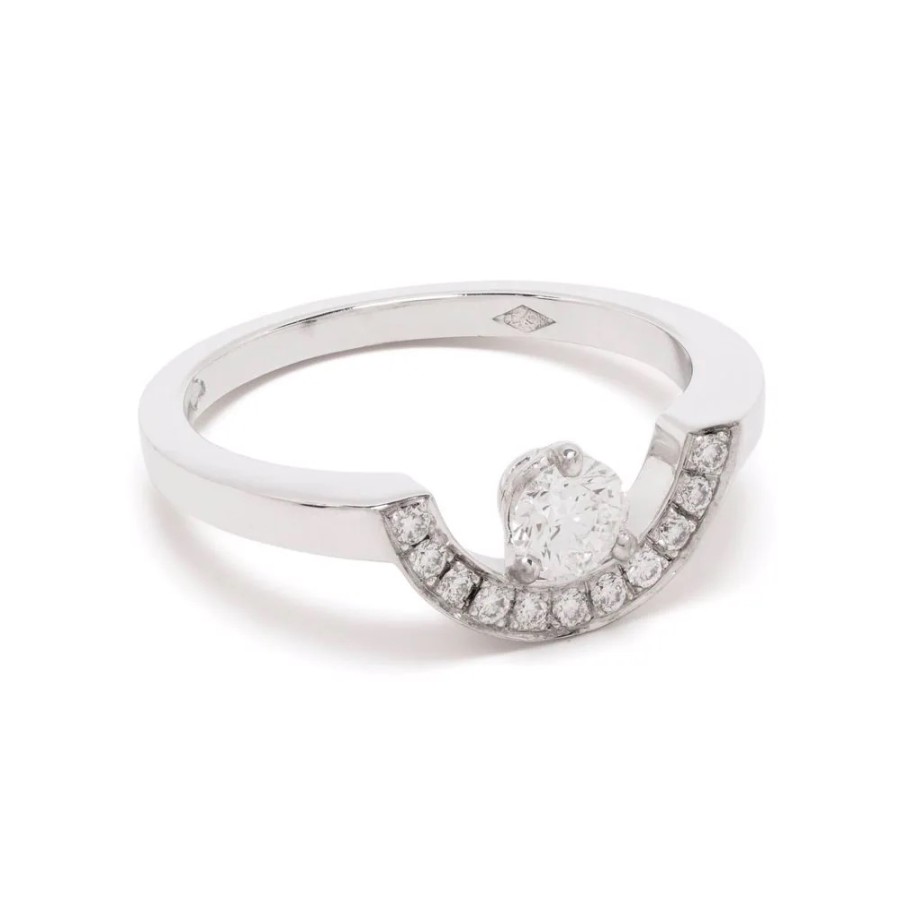 Rings Loyal.e Paris | Ring Intrepide Petit Arc 0.25Ct Pavee - 18K Loyal.E Paris