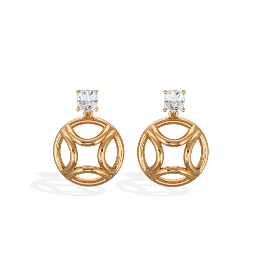 Earrings Loyal.e Paris | Pendant Earrings Perpetuel.Le X2 Cushion - 18K Loyal.E Paris