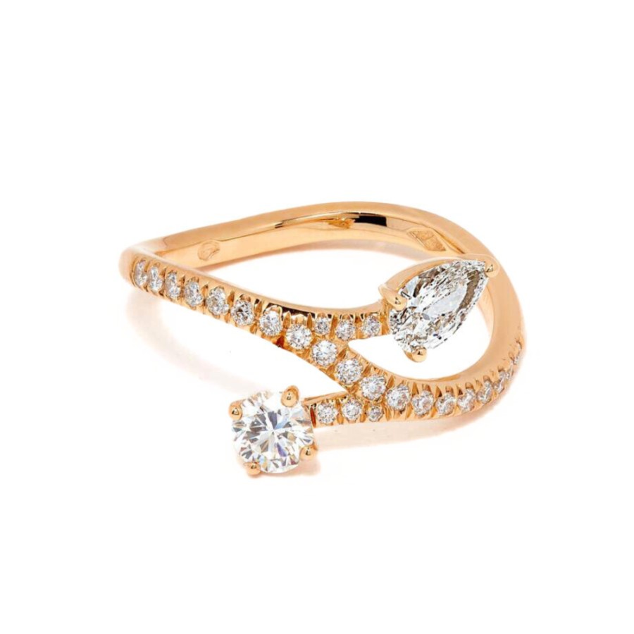 Rings Loyal.e Paris | Ring Toi+Moi Toujours 0.25Ct 0.35Ct Pavee - 18K Loyal.E Paris