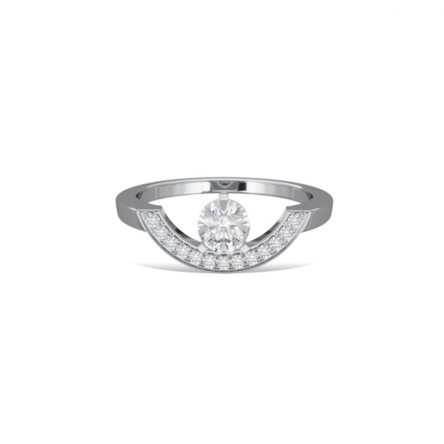 Rings Loyal.e Paris | Ring Intrepide Grand Arc 0.5Ct Pavee - 18K Loyal.E Paris