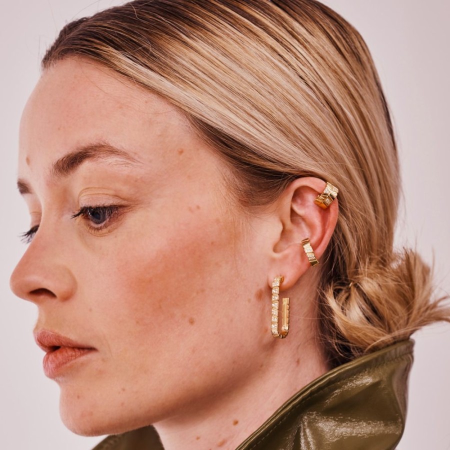 Earrings Loyal.e Paris | Earcuff Ride & Love Semi-Pavee Small - 18K Loyal.E Paris