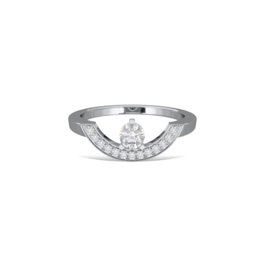 Rings Loyal.e Paris | Ring Intrepide Grand Arc 0.25Ct Pavee - 18K Loyal.E Paris