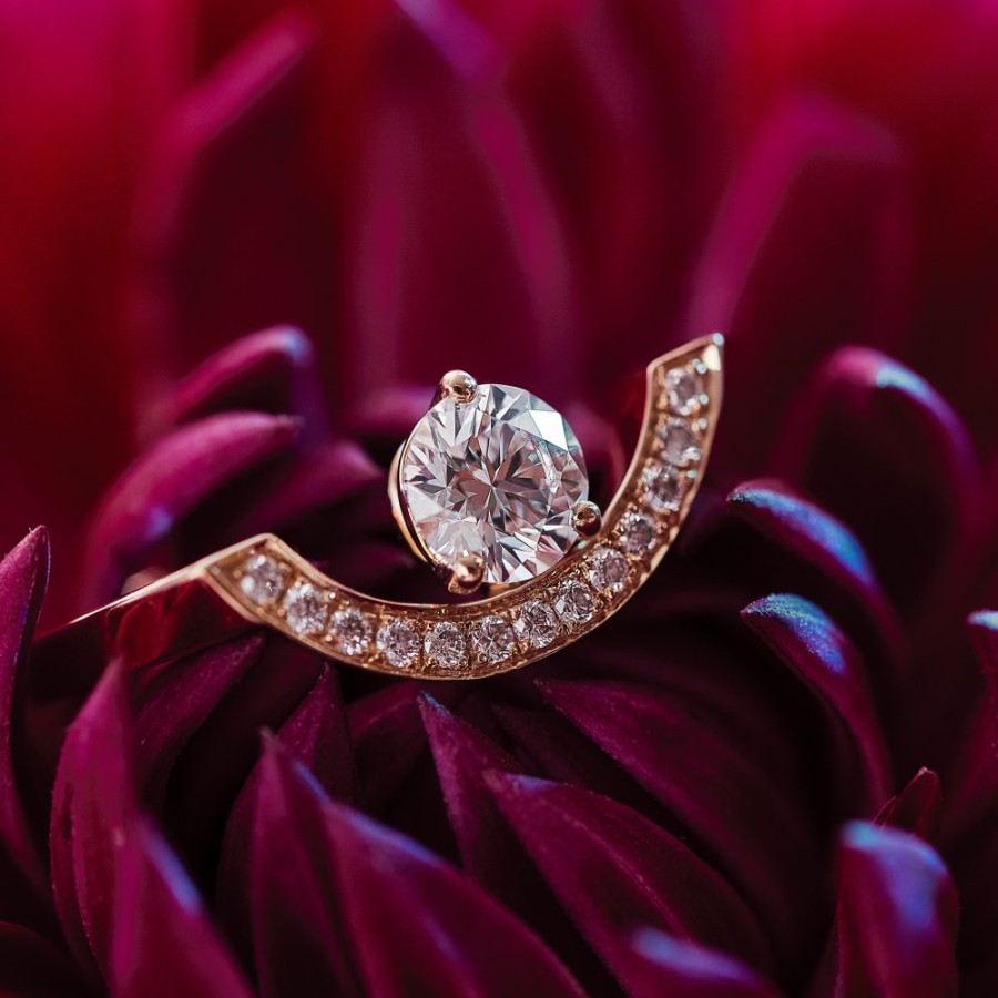 Rings Loyal.e Paris | Ring Intrepide Grand Arc 0.25Ct Pavee - 18K Loyal.E Paris