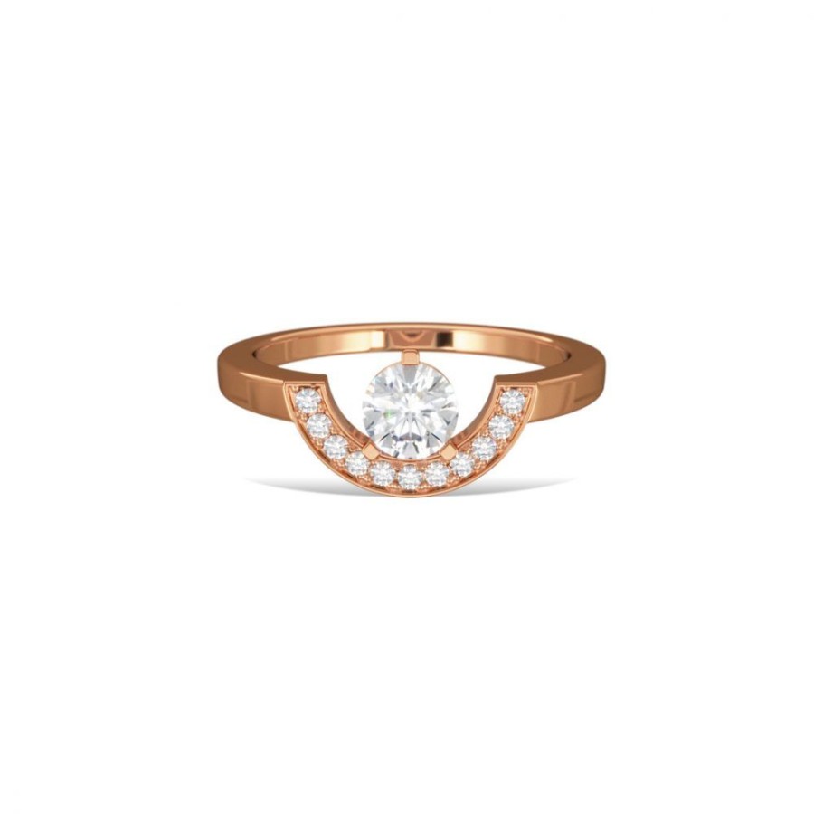 Rings Loyal.e Paris | Ring Intrepide Petit Arc 0.5Ct Pavee - 18K Loyal.E Paris